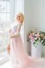 Special Pink Maternity Wedding Dresses Sexy V Neck Tulle Lace Country Wedding Dresses Cheap Berta Bridal Sleeve Bohemian Wedding Dress 2015