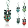 Hot Brand New Fashion Floating Charm lega moschettone strass 5 colori gufo pendenti con ciondoli accessori per gioielli