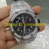 Luxury Watch Multifunktionellt Quartz Batteri Chronograph Full Diamond Fashion Rostfritt Stål Armbandsur Högkvalitativa Iced Out Mens Klockor