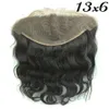 13X6 Transparent Lace Frontal Closure Body Wave Unprocessed Human Hair With Blenched Knots