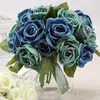 New A Bouquet of Roses Artificial Rose Silk Flowers Bridal Bouquets for Wedding Fake Flower Floral Home Furnishing Decoration 9 Heads