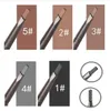 Dubbel slut Automatisk ögonbryn Pennor Vattentät Eye Brow Eyeliner Eyebrow Penpenna med pensel Makeup Kosmetiska verktyg 5 färger