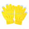 Wholesale-Candy Color Mens Womens Touch Screen Gloves Full Finger Solid Winter Mittens