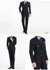 Double-Breasted Side Vent Dark Blue/Black Groom Tuxedos Men's Wedding Dress Holiday Clothing Business Suit Custom Made(Jacket+pants+tie)