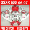 For Suzuki GSXR600 GSXR750 Fairing kit 06 07 GSXR 600 750 2006 2007 Lucky Strike Fairings kits