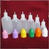 Colorful 5ml 10ml 15ml 20ml 30ml 50ml Vuoto E Bottiglie contagocce in plastica liquida con tappi di bottiglia a prova di bambino e punte degli aghi DHL Free