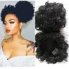 style Afro Short Kinky Curly Ponytail Bun cheap hair 50g 100g Synthetic hair ponytail for black women4009102