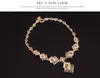 Mode Bröllopsfest Kvinnor Dubai 18K Guldpläterad Bröllopsredskap Halsband Örhängen Armband Ring Smyckesatser