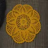 wholesale 100% cotton hand made crochet doily table cloth 3 designs 11 colors custom cup mat round 20-21cm crochet applique 30PCS/LOT zj003