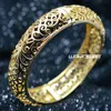 Bracelet jonc pour femme solide en or jaune 18 carats GF style vintage G97