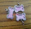 500 teile/los Kostenloser Versand Große Größe 40x25mm Strass Knochen Form Haustier Bilderrahmen Hundemarke Rosa Haustier katzenhalsband Tags