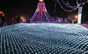 1,5*1,5 m 96 LED 6Flash-lägen 110V-220V Super Bright Net String Light Christmas Lights Nyårsljus bröllopsceremoni gratis frakt