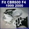 100% Injection molding parts full fairing kit for HONDA CBR 600 F4 1999 2000 white black 99 00 CBR600 F4 bodykits CBHG