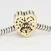 22K Gold Plating Heart Angle Wing Love Forever Charm European bead Fit Pandora Bracelet