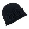 Women Gatsby 1920s Fapper Girl Winter Wool Cap Beret Bean Crochet Busket Kwiatowy kapelusz A285