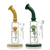 New arrival honeycomb glass bong bent type glass water pipes with 14mm female joint free shipping