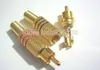 100pcs Gold Plated RCA Plug Audio Male Connector w Metal Spring Black + red free shipping