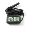 Wired Digital LCD-hygrometer fuktmätare Tester Akvarietemperatur termometer med sondfri frakt