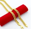 designeChains colares masculinos Jóias 24K Gold 6.5mm masculino 24K ouro corrente longa clássica 20-30 polegadas 24KGP corrente figaro para HOMENS Grátis Shippi