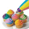 Ny Ankomst Icing Piping Bag Nozzle Converter Tri-Color Cream Coupler Cake Decorating Tools for Cupcake Fondant Cookie 3 Hole 3 Färg