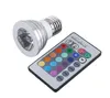 RGB 3W E27 E26 GU10 LEDランプE14 GU5.3 85-265V / MR16 12V LEDスポットライト点灯電球16色変更+ IRリモコン