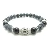 SN0274 Buddha Mala Bracelet Men's Black Onyx Bracelet Yoga Jewelry Wrist Mala Agate Healing Men's Bracelet Christmas Gift