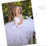 Weiße Prinzessin-Blumenmädchenkleider für Kinder, Brautjungfer, Party, Hochzeit, Satin, Tüll, Netzstoff, für Mädchen im Alter von 1–12 Jahren