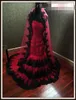 Czarno-czerwone Gotyckie Długie Suknie Ślubne Mermaid Kochanie Koronki Tulle Vintage Kolorowe Suknie Ślubne Couture Custom Made Rates