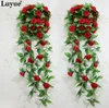 Bruiloft decoraties 2.3m kunstmatige zijde rose nep bloem klimop blad garland planten thuis bruiloft decor fzh067