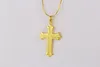 Mgfam (172p) jesus cruz slide colar de pingente de jóias nova chegada 24k banhado a ouro com 45 centímetros de cobra cadeia.