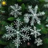 30Pcs White Snowflake Christmas Ornaments Holiday Festival Party Home Decor Decoracion Navidad New Year Gift8091885
