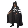 Medieval Warrior Larp Cosplay Costplay Knights of St. John Tunik /Cape Cloak Saata dla dorosłych mężczyzn Prezenty