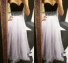 Lekki Purpurowy Tulle Długi Wieczór Prom Dress 2016 Sweetheart Bez Rękawów Zroszony Sukienka Homecoming Długość Podłoga Cekinowe Formalne Suknie Party