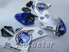 Set carrozzeria di alta qualità per carenature SUZUKI GSXR600 GSXR750 04 05 K4 GSX-R600/750 2004 2005 kit carenatura LUCKY STRIKE bianco blu QE36