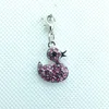 Darmowa Wysyłka Najnowsze Moda Charms Stop 4 Kolor Rhinestone Duck Lobster Zapięcie Pływające Charms DIY Akcesoria jubilerskie