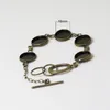 Bracelet métal Beadsnice, laiton blanc, serti de cabochon en verre, serti de 5 ébauches pour résine ronde, cabine, etc. 16mm ID 12145