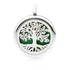 Tree of life 25mm Magnetic Perfume Aromatherapy essential oil Diffuser Locket pendant XX80 (with chain & Felt Pad color randomly freely)