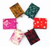 Pretty Pendants Necklace Gift Boxes Silk Fabric Jewelry Storage Case 10pcs/lot Mix Color Pattern Free shipping