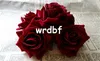 Single Velvet Rose Flower Head Dia. 6.5 cm / 2.56 "Sztuczne kwiaty sześciokąty wzrosły do ​​DIY Corsage Garland Bukiet ślubne kwiaty