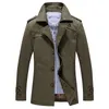 Mäns Trench Coats Partihandel - Män Coat Fashion British Style Brand Clothing Windbreaker Vinterjacka Manlig Slim Vattentät Ytterkläder