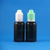 30 ML ZWARTE KLEUR Dekking Plastic Druppelflesje 100 STKS Met Dubbel Proof Dief Veilig Kind Veiligheid Caps Knijpbare flessen