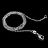 100pcs /lot 925 Sterling Silver plating Rolo " O " Chain Necklaces 1mm 16/18/20/22/24'' 925 Silver Chains Fit Pendant Jewelry