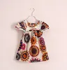 sweet summer dress short sleeves print flower casual dress chiffon girl dress little girls short dress red printed loose chiffon dress