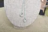 Set di gioielli da sposa in argento sterling 925 placcato con orecchini di strass in cristallo con strass per gioielli da donna