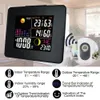 Freeshipping Station météo numérique sans fil avec rétro-éclairage couleur LCD Température intérieure extérieure Humidité et réveil numérique