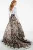 Duas Peças 2015 Lace Camo Vestidos de Casamento Strapless com Oco Lace Top Mangas Compridas Capela Trem Realtree Primavera Camuflagem Vestidos de Noiva