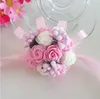 7cm Creative artificial Wrist Flower Bridesmaid Sisters hand flowers Artificial Bride Flowers Wedding Decoration Flower