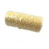 Gros-100Yard / rouleau Beaucoup de couleurs Cotton Bakers Twine Stripe Line pour la fête de mariage Favor Gift Craft Package Supplies