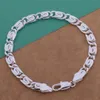 Mixed Order high quality 925 sterling silver plated chain bracelet cool personality fashion Men's Jewelry Factory price free shipping 12pc