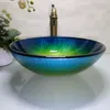 Bathroom tempered glass sink handcraft counter top round basin wash basins cloakroom shampoo vessel bowl HX012